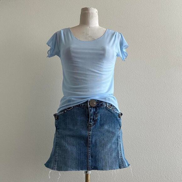Other Tops - handmade light blue sheer mesh top